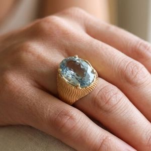 Gemvanity 925 Sterling Silver Classic Vintage <b>Gold</b> <b>Cocktail</b> <b>Ring</b> with Channel Set Amethyst Stone Unisex Everyday Wear - Product Image 6