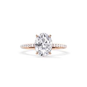 Oval Cut Diamond Engagement Ring for Women 14k Gold plated Prong Setting floral Style Fine Jewelry - Product Image 1