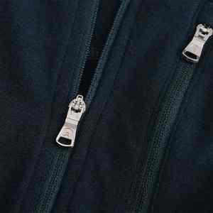 Sudadera con capucha térmica de manga larga con cremallera de 1/4, color azul marino, de mezcla de lana merino teñida lisa, para hombre, ideal para otoño. - Product Image 3