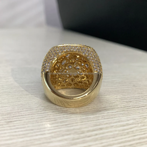 Bague rappeur en or massif personnalisée pour hommes, multi moissanite, diamant plaqué or pour mariage ou fiançailles, cadeau d'anniversaire - Product Image 4