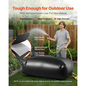 Réservoir d'eau portable pliable en PVC de grande capacité 142,7 gallons, réservoir d'hydratation, réservoir d'urgence étanche, modèle D0100XFPUTV - Product Image 3