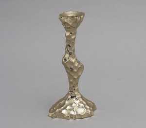 Handmade Luster <b>Silver</b> <b>Candlestick</b> Holder with Textured Finish for Home Decoration - Product Image 1