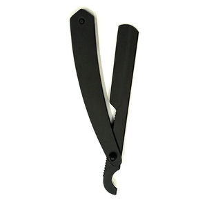 Rasoir droit de barbier de haute qualité en acier inoxydable bicolore pour hommes, rasoir de barbier à lame simple pour le rasage - Product Image 1