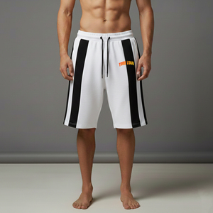 Streetwear hip hop OEM/ODM 100% Cotton Jogging Short for Men's 2 Color with Side Pockets Boxy Fit Comfortable man short - Product Image 3