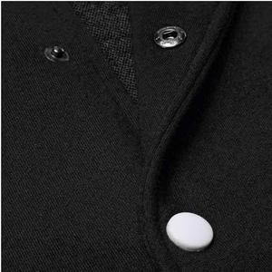 Winter Varsity <b>Jackets</b> Trendy Horn Button Sheep Wool Blend Fashion Layering Top <b>Casual</b> Street Style Athletics Outfit Wholesale - Product Image 5