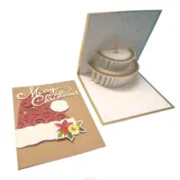 封筒付きクリスマスカード友情グリーティングカード3Dポップアップ音楽誕生日招待紙
