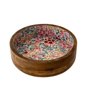 Tazón para Servir con Diseño Floral, Nuevo Lanzamiento, Tazón de Madera con Estampado Esmaltado, Tazón de Madera Esmaltada Hecho a Mano de Alta Calidad, Exportador Mayorista - Product Image 5