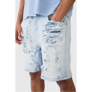 Shorts en jean amples vintage pour homme, style décontracté, écologiques, prix abordable, vente en gros - Product Image 3