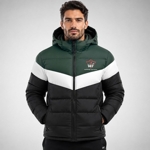Men Puffer Jacket Winter Insulated <b>Coat</b> Breathable Lightweight Quilted Fabric Warm Comfortable Outerwear For Travel Camping - Product Image 4