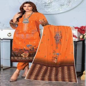 Ensemble Kurta pour femmes-Vente entière Costumes de pelouse trois pièces pakistanais et indiens par AF Fashion Salwar Kameez Dupata robe indienne - Product Image 4