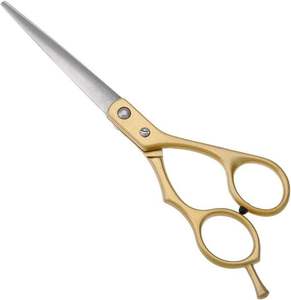 Ciseaux de barbier professionnels - Longueur totale de 6,5 pouces - Ciseaux à cheveux en acier inoxydable - Ciseaux droits dorés - Product Image 6