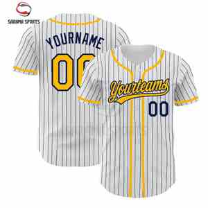 Maillot de baseball respirant personnalisé avec impression numérique par sublimation, design sur mesure, maillots de baseball bicolores - Product Image 1