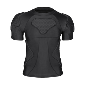 Camiseta Deportiva de Compresión Acolchada de Manga Corta para Hombre, Protección Rib Guard, Camiseta Interior Ligera Acolchada de Manga Corta - Product Image 1