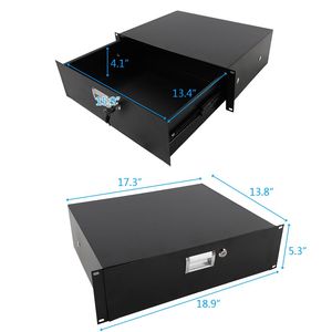Armadio per Attrezzature DJ Personalizzabile 19'' 3U Nero con Cassetti e Chiavi in Acciaio, Disponibile in Magazzino - Product Image 6