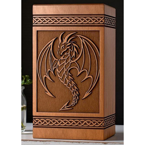 Eco Wooden Urn for Water Burial Ceremonies Artistic Wooden Cremation Urn with Hand Painting by AYAANS - Product Image 3