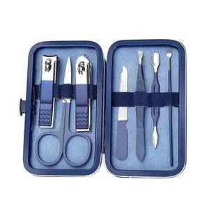 Professional Luxurious Manicure Set 12 Piece Blue Hard Shell <b>Case</b> Bag Polished Stainless Steel Tools 3-in-1 Facial Hand Foot - Product Image 1