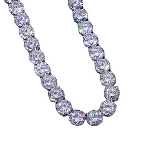 สวยรอบBrilliant Cut Moissaniteเพชรเทนนิสโซ่ที่ดีเยี่ยมตัดเครื่องประดับHip Hopเครื่องประดับที่กําหนดเองของขวัญที่ดีที่สุดสําหรับผู้ชาย - Product Image 3