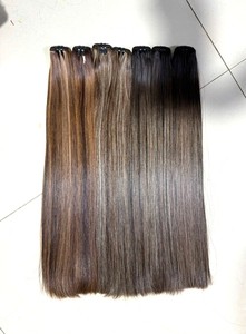Extensions de cheveux vietnamiens 100% Remy, tissage plat de luxe sans couture, lisses comme des baguettes, coloris Piano. - Product Image 3