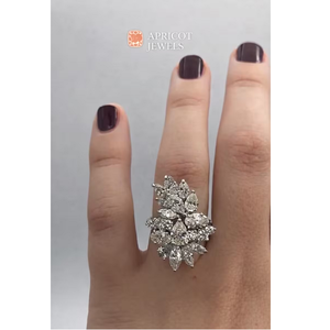 Bague en diamant de laboratoire 6,00 carats, taille poire, plaqué or moderne, style hip-hop, bijou de mariage éternité, cadeau pour femme - Product Image 1