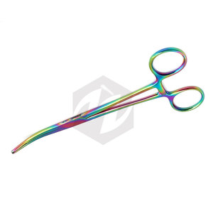 Pinzas Hemostáticas Multicolores Rainbow Pean de 8 Pulgadas, Pinzas Curvas de Acero Inoxidable con Acabado Multicolor Arcoíris, Profesionales para Cirugía - Product Image 3