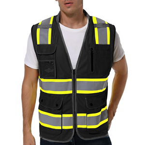 Safety Vest High Visibility Reflective Waistcoat For Airport Ground Staff Railway <b>Workers</b> Site Supervisor Safety Protection - Product Image 1