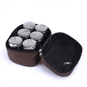 Outdoor Condiment <b>Jar</b> <b>Set</b> M Size With Handle For Camping Solid Seasonings Storage Box Zipper Lid - Product Image 4