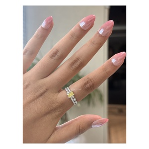 Radiant Lab Grown Diamond Engagement <b>Ring</b> 1.10 Ct Yellow Center Stone Floral Accent <b>Split</b> Shank Fine Jewelry for Women Solid 14K - Product Image 1