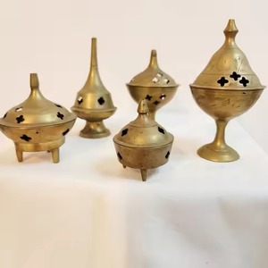Simple Design Brass Incense <b>Burner</b> With Star Cutouts Hand-Made Religious Aromatic Diffuser All-Season Use Incense <b>Burner</b> - Product Image 1