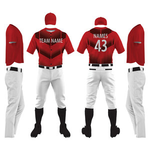 Uniforme de baseball personnalisé avec logo imprimé, couleur unie, meilleure qualité, séchage rapide et respirant, ensemble maillot et pantalon. - Product Image 1