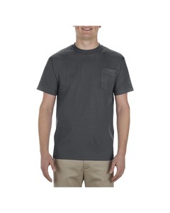 Alstyle 1305 / 00337 <b>Mens</b> Premium Heavyweight <b>Pocket</b> T-<b>Shirt</b> Charcoal Grey Bulk Wholesale - Product Image 3