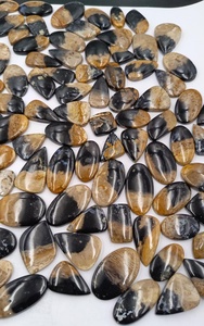 Cabochon d'agate de palmier naturelle de haute qualité, de forme ovale et de couleur marron |   Pierres brutes polies pour la fabrication de bijoux |   Fournisseur en gros - Product Image 4