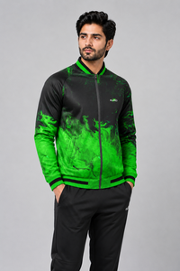 <b>Men</b> Sublimation Hooded Varsity <b>Jacket</b> High Quality Printed <b>Baseball</b> Coat Comfortable Fit Canvas Zipper Front Ribbed Quick Dry - Product Image 3