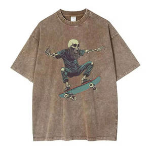 Silk Screen Printed DTG Wholesale Streetwear <b>Acid</b> Wash Men Casual Hip Hop Summer Plus Size <b>Drop</b> Shoulder Men OEM ODM Boxy Tee - Product Image 6