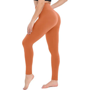 Leggings en satin taille haute pour femmes, doux, moulants, effet ventre plat, fitness, personnalisables, 23 couleurs, vente en gros et en vrac pour le yoga - Product Image 2