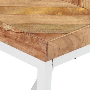 Table à manger en bois naturel avec pieds blancs - Product Image 5