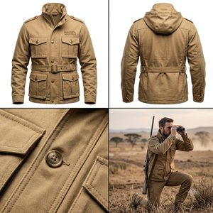 Veste de chasse camouflage imperméable personnalisée pour homme, coupe-vent thermique silencieuse en softshell, tactique d'extérieur, vente en gros - Product Image 6