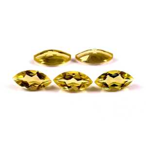 Cuarzo Limón Natural 13x26mm Corte Marquesa Facetado Calibrado Gema Suelta Certificada para Joyería Proveedor Mayorista - Product Image 1