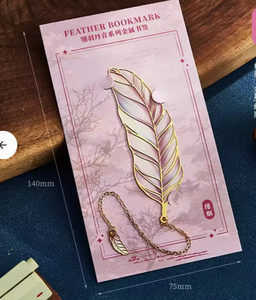 Golden Metal Leaf Bookmark with Tassel Elegant Feather Page Marker for <b>Books</b> <b>Gifts</b> Stationery - Product Image 6