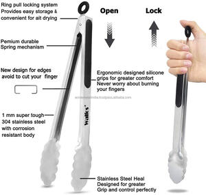 Pinzas para azúcar y comida de acero inoxidable en color plateado con tapa de calidad superior, perfectas para un fácil almacenamiento en restaurantes y hoteles - Product Image 2