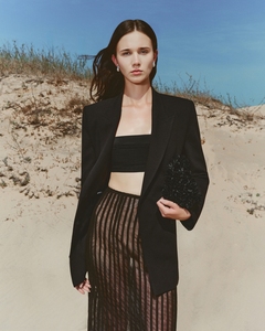 High Fashion Women's Blazers WhiteAnt New Collection Elegant DOUBLE-BREASTED SCULPT BLAZER Relaxed-Fit Women's Suits & Blazers - Product Image 3