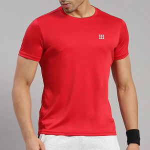 Custom Men's Red 100% Cotton <b>T</b>-<b>shirt</b> Distressed Washed Print High Quality Casual Streetwear with <b>Sequins</b> Solid BD Pattern - Product Image 2