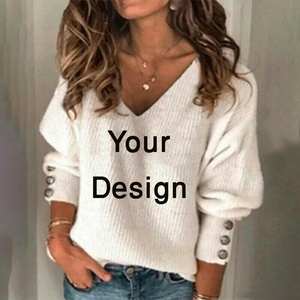 Señoras invierno moda 100% algodón suéter de mujer nuevo diseño Casual plano de punto mejor calidad exportación calidad directa - Product Image 4