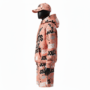 Ensemble sweat-shirt et short pour homme, 320 GSM, coton lourd et polyester, tissu French Terry, toucher doux, logo sublimé. - Product Image 3