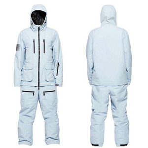 Traje de Nieve Personalizado para Hombre, Color Azul Claro, de una Pieza, con Capucha, para Esquí y Snowboard, Impermeable, Resistente al Viento, para Invierno, al Aire Libre, Traje de Nieve Completo - Product Image 1