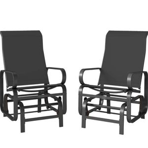 Set di Due Sedie a Sdraio Scorrevoli Nere per Arredamento da Esterno e Cortili - Product Image 5