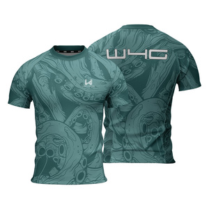 Personalized Men's Quick Dry Printed <b>Short</b> Sleeve <b>Compression</b> T Shirt Crew Neck Geometric Pattern All Seasons Gym Wear Top - Product Image 6