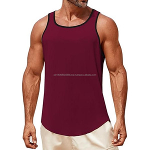 Débardeurs de sport à haute élasticité pour l'été, personnalisés, en polyester respirant, débardeur de fitness pour hommes - Product Image 1