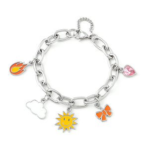 Bracelets porte-bonheur mignons en métal émaillé sur mesure de haute qualité, plaqués or - Product Image 5