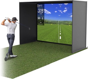 Ensemble de simulateur de golf Ultimate Studio, double radar et moniteur photométrique avec entraînement à la vitesse, écran d'impact, projecteur HD - Product Image 5