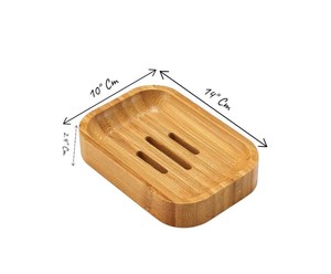 <b>Bamboo</b> Rectangle <b>Soap</b> <b>Dish</b> Minimalist Design Self Draining Eco Friendly Bathroom Accessory - Product Image 5